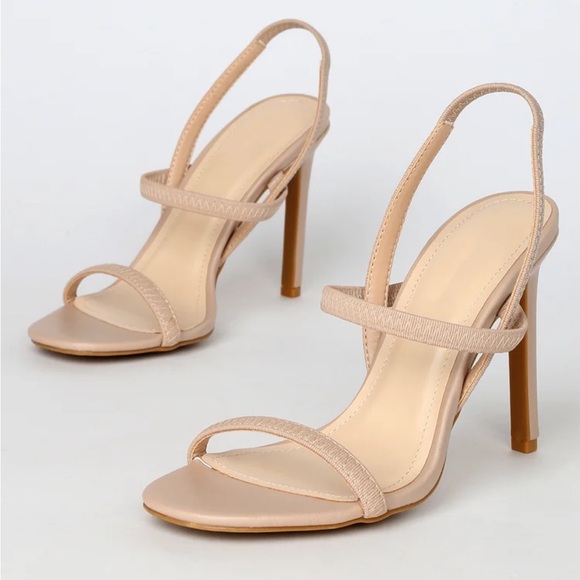 lulus | babie light nude strappy high heel sandals - Picture 2 of 4